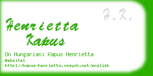 henrietta kapus business card